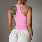 Workout Tops for Women – Summer Camisole Racerback V‑Neck Slim Fit Ribbed - Luxxella