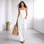 2-Piece Jumpsuit Set – Summer Sleeveless Top and Matching Pants - Luxxella