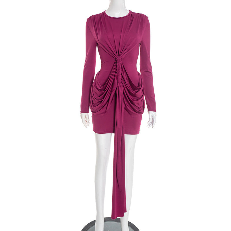 Robe Courte Femme – Modèle Fourreau Élégant Coupe Cintrée Manches Longues