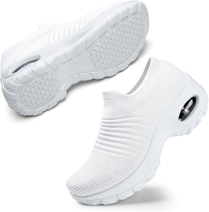 Orthopedic Walking Shoes Slip On Mesh Air Cushion Sneakers with Arch Support for Plantar Fasciitis