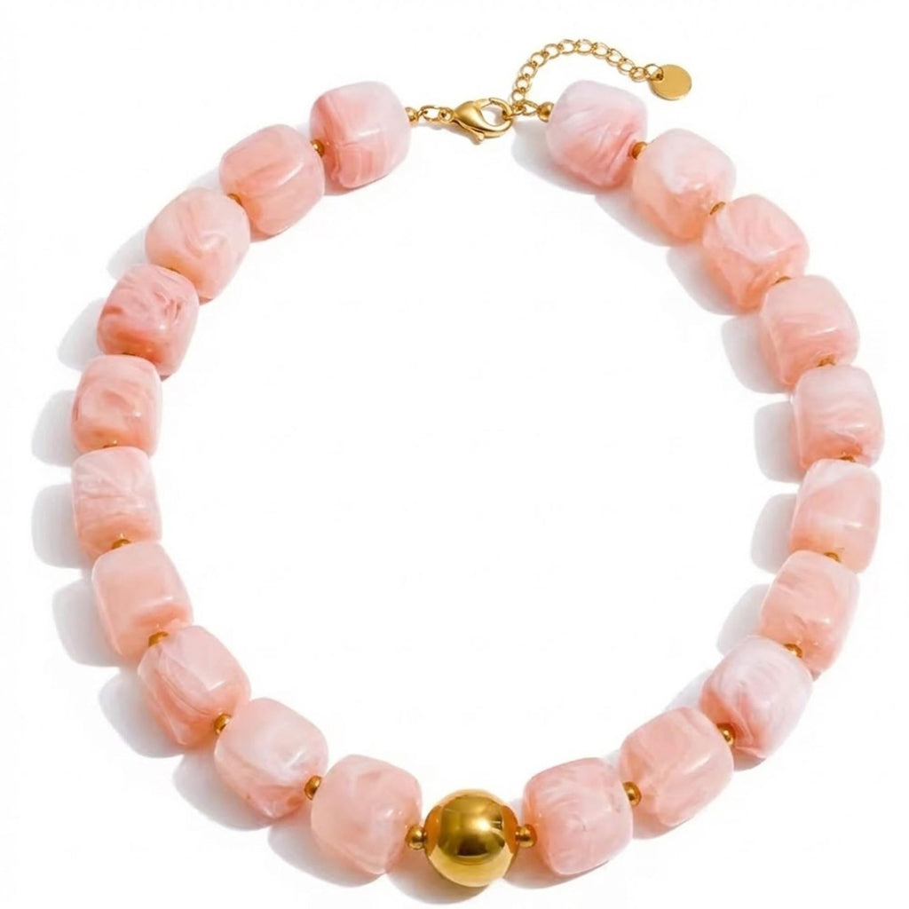 Bohemian-style Resin Bead Necklace