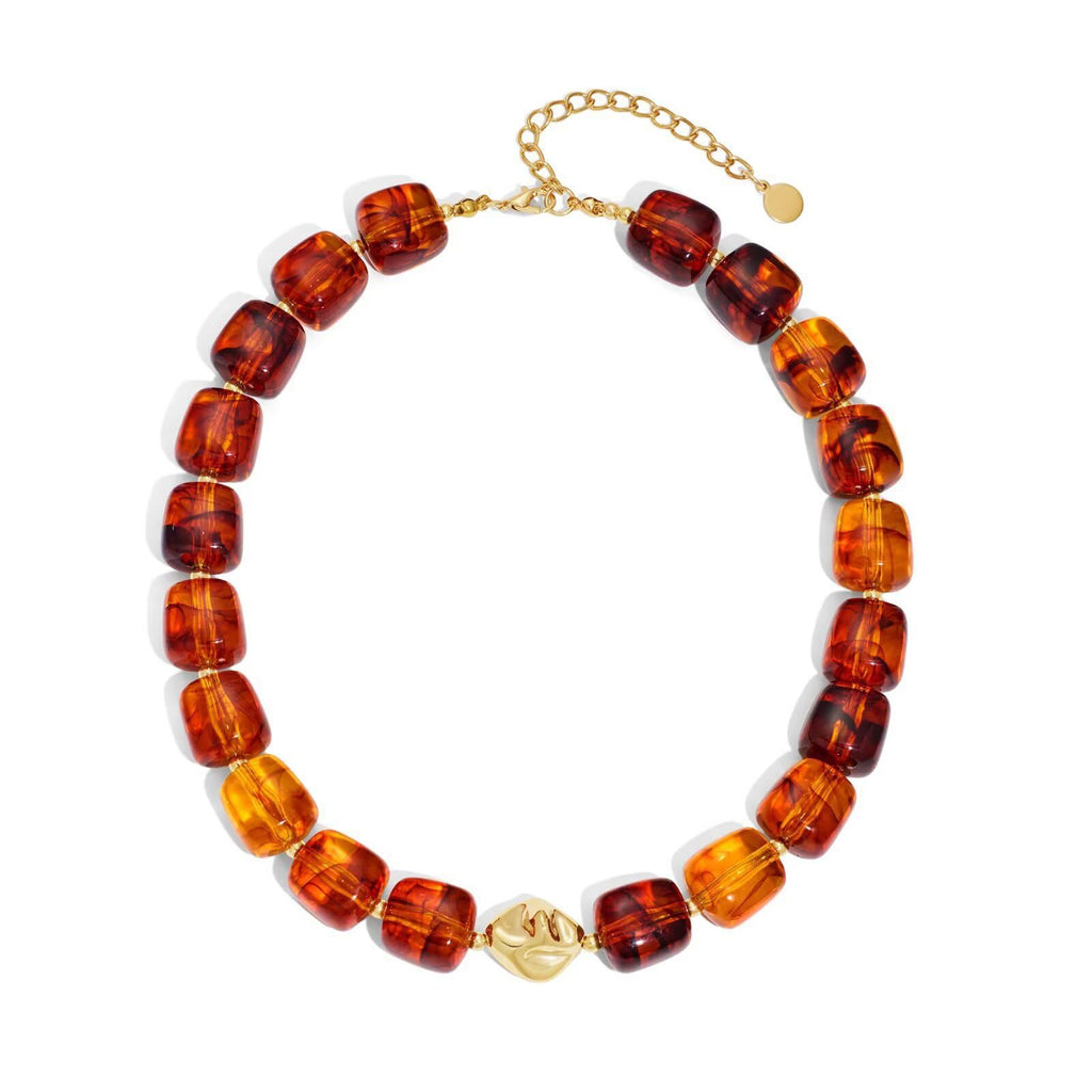 Bohemian-style Resin Bead Necklace