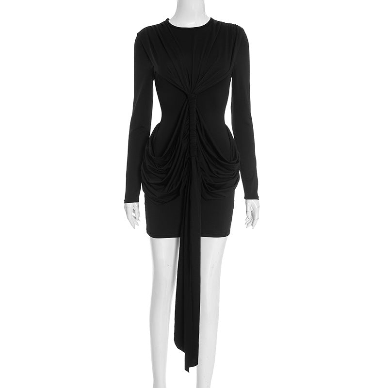 Robe Courte Femme – Modèle Fourreau Élégant Coupe Cintrée Manches Longues