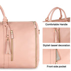 Women's 2-in-1 Convertible Garment Duffel Bag - PU Leather Carry On Suit Dress Weekender Travel Bag - Luxxella