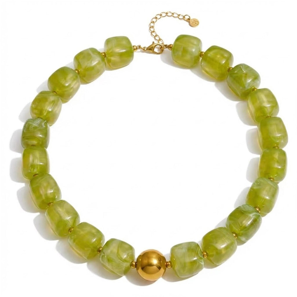 Bohemian-style Resin Bead Necklace