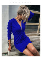 Slim‑Fit Sweater Dress – Sheath Silhouette Long Sleeve Style - Luxxella