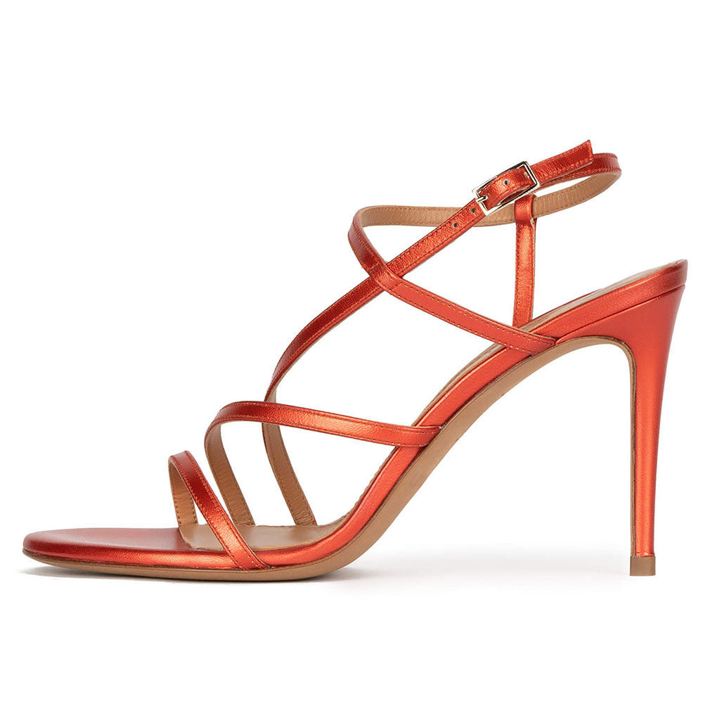 Luxxella High Heel Leather Sandals – Elegant Women’s Footwear - Luxxella