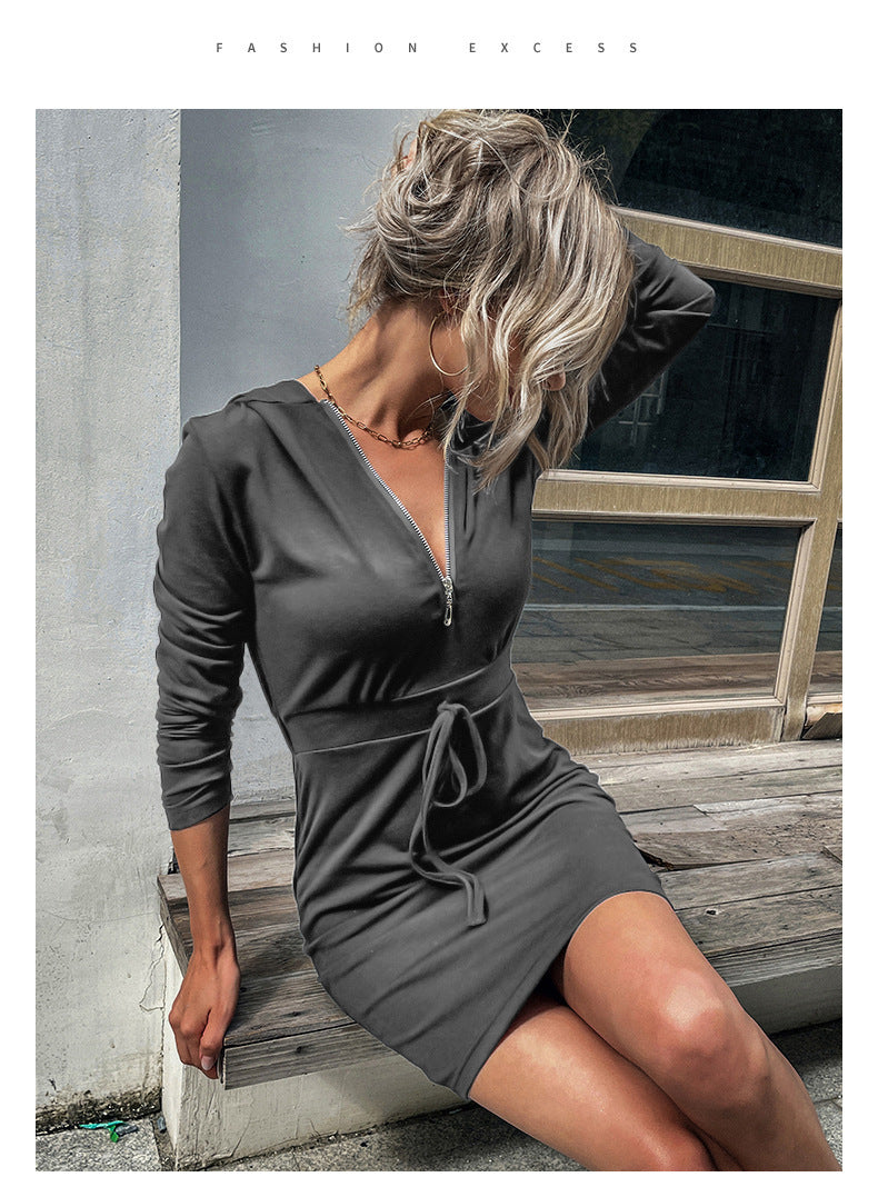 Robe pull moulante femme – Coupe fourreau à manches longues