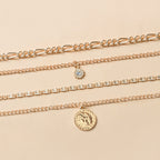Gold & Silver Layered Necklace – Coin Pendant Jewelry - Luxxella
