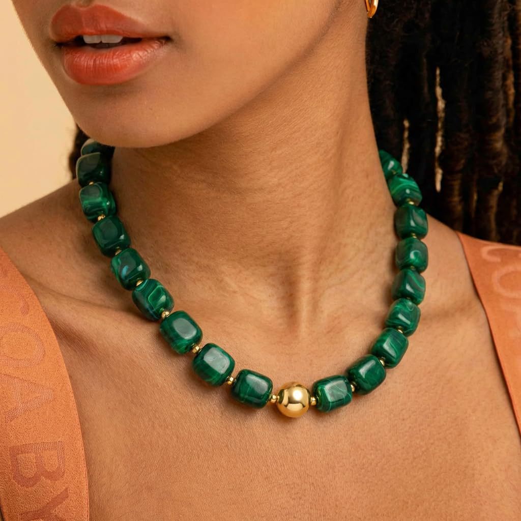 Bohemian-style Resin Bead Necklace