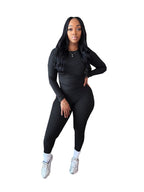 Long Sleeve Top & Leggings Set – High Stretch Matching Activewear - Luxxella