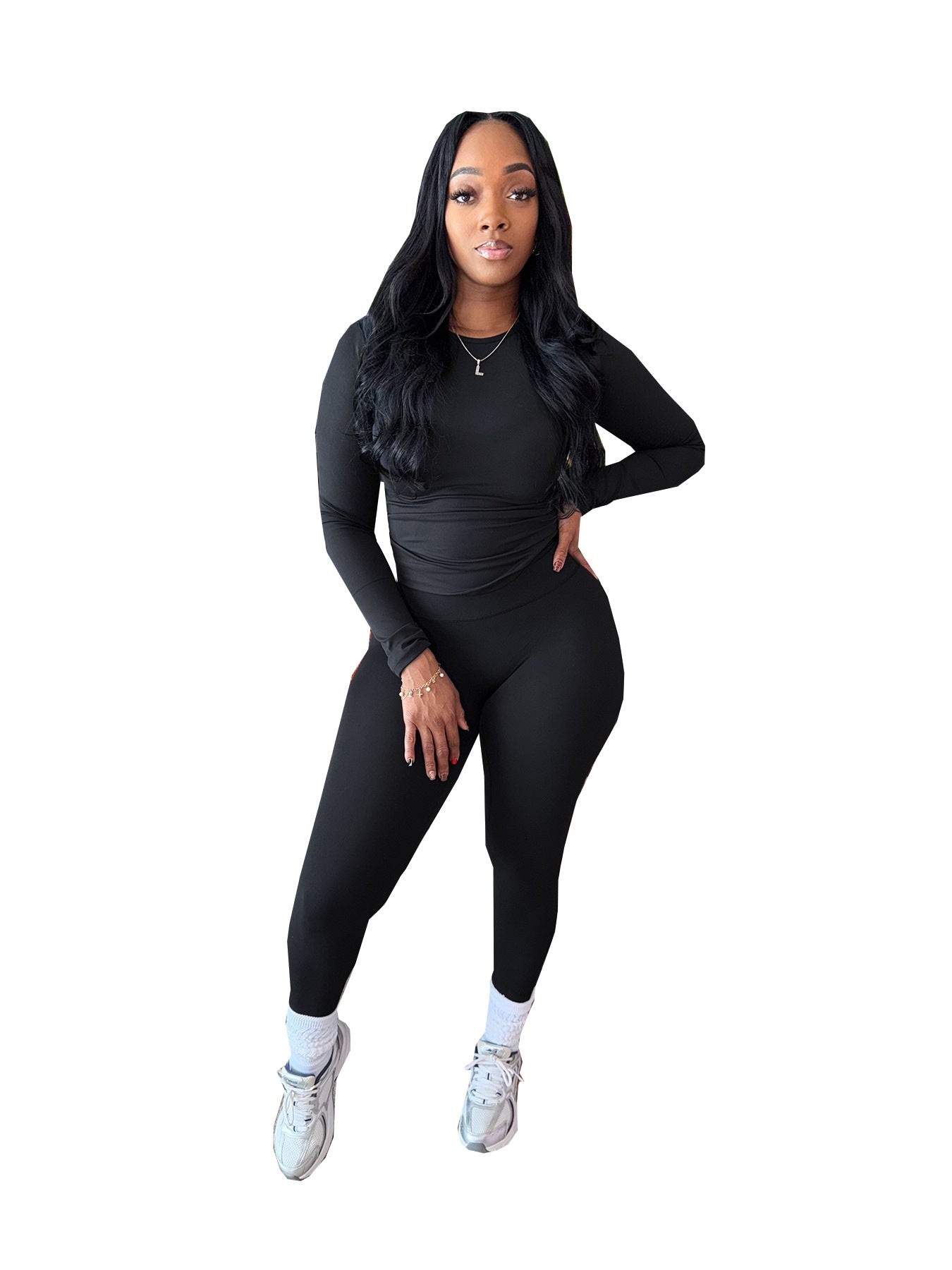 Long Sleeve Top & Leggings Set – High Stretch Matching Activewear - Luxxella