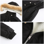Winter Parka Coat Faux Fur Hooded Sherpa-Lined Jacket Warm Fleece Anorak Outerwear