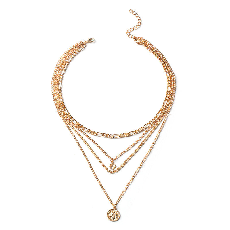 Gold & Silver Layered Necklace – Coin Pendant Jewelry - Luxxella