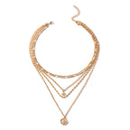 Gold & Silver Layered Necklace – Coin Pendant Jewelry - Luxxella