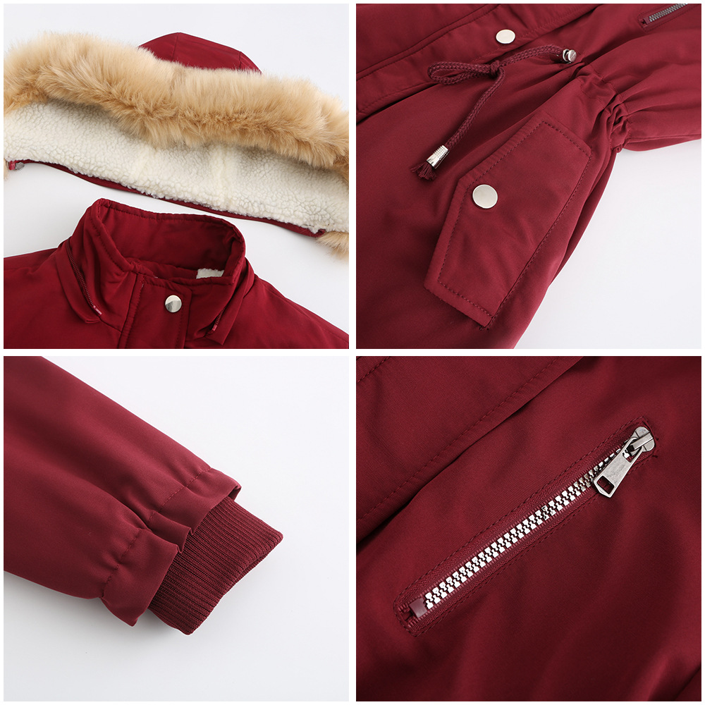 Winter Parka Coat Faux Fur Hooded Sherpa-Lined Jacket Warm Fleece Anorak Outerwear