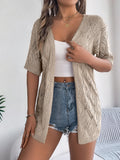 Open Front Crochet Knit Cover Up – Short Sleeve Beach Cardigan - Luxxella