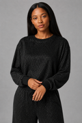 Women's Rhinestone Embellished Sweatshirt & Jogger Set — Glitter Two-Piece Lounge Tracksuit