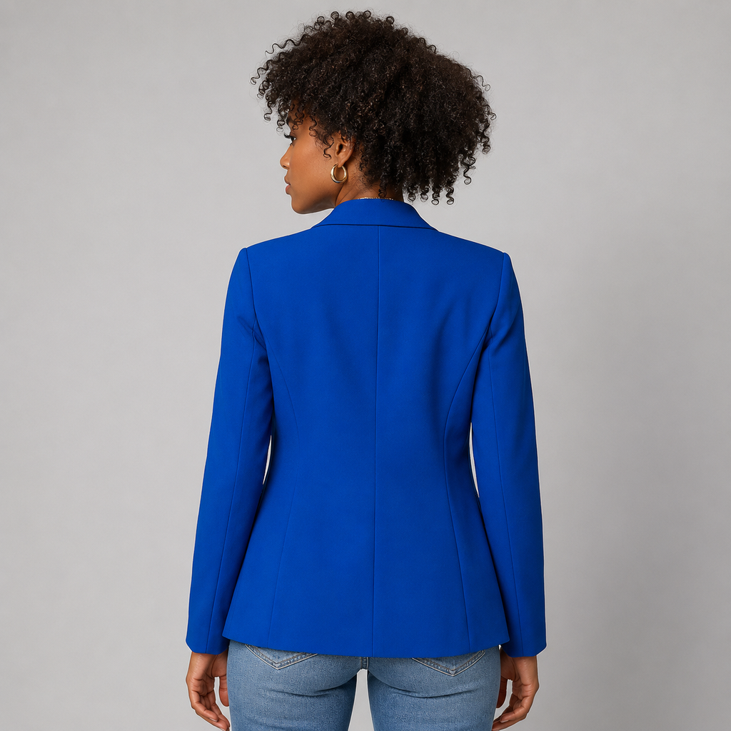 Casual Blazer Jacket - Lightweight One-Button Work Office Suit Coat - Luxxella