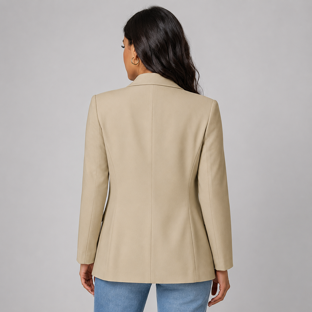Casual Blazer Jacket - Lightweight One-Button Work Office Suit Coat - Luxxella