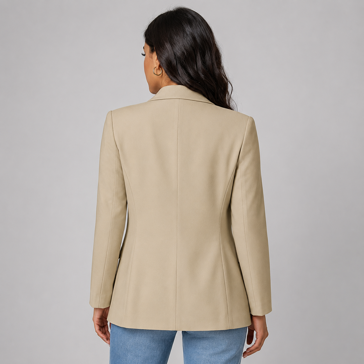 Casual Blazer Jacket - Lightweight One-Button Work Office Suit Coat - Luxxella