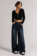 Retro Wide-Leg Jeans – 90s Vintage Washed Baggy Boyfriend Style - Luxxella