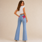 Flare Jeans for Women – Bell-Bottom Denim with Back Star Patch - Luxxella