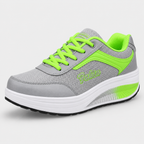 Rocker Bottom Wedge Sneakers with Arch Support - Mesh Shoes for Walking & Fitness - Luxxella