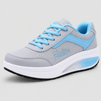 Rocker Bottom Wedge Sneakers with Arch Support - Mesh Shoes for Walking & Fitness - Luxxella