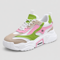 Chunky Platform Sneakers - Breathable Mesh Color Block Athletic Walking Shoes - Luxxella