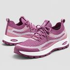 Slip-On Walking Shoes - Breathable Knit Cushioned Running Sneakers with Arch Support - Luxxella