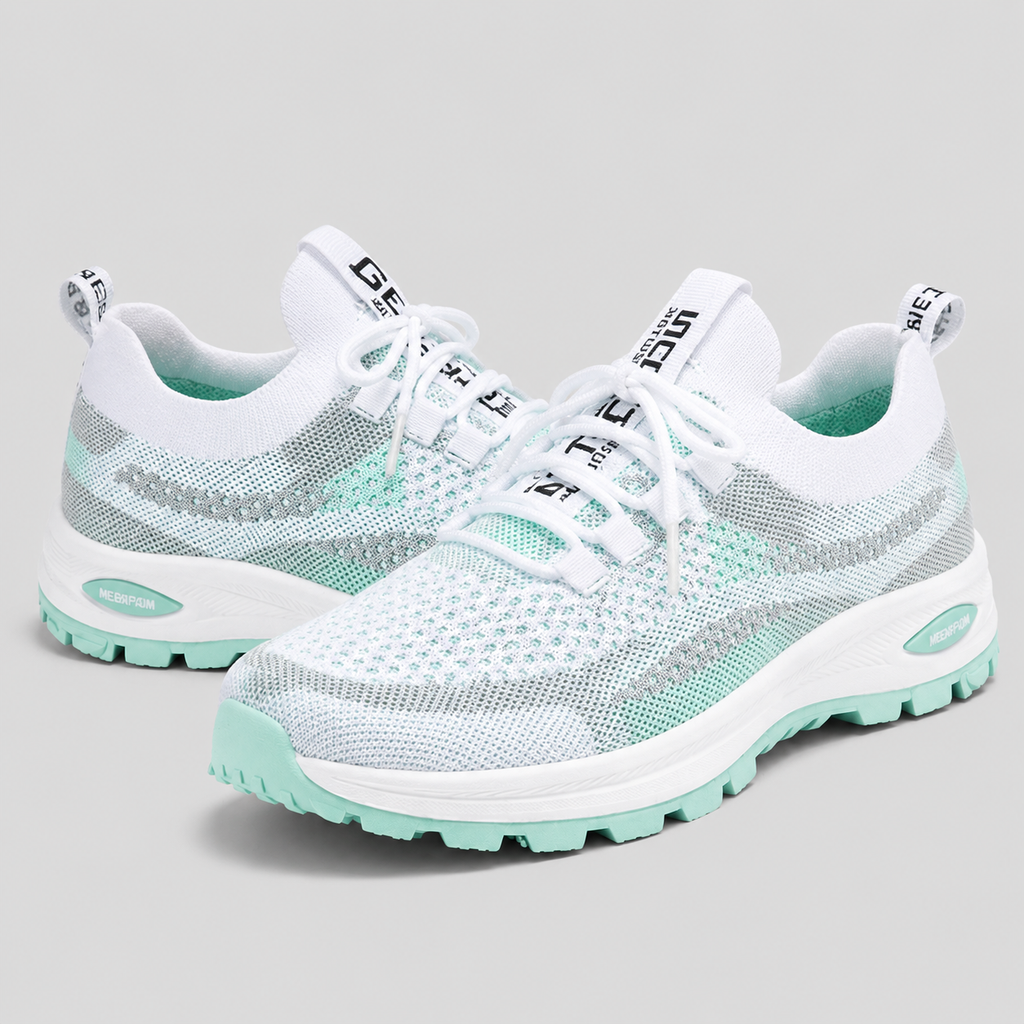 Slip-On Walking Shoes - Breathable Knit Cushioned Running Sneakers with Arch Support - Luxxella