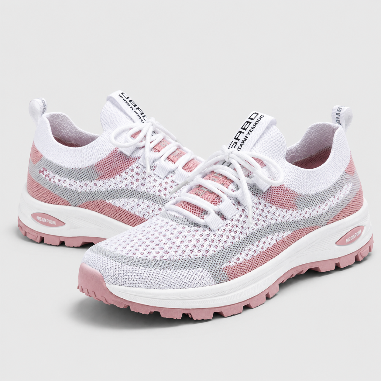 Slip-On Walking Shoes - Breathable Knit Cushioned Running Sneakers with Arch Support - Luxxella