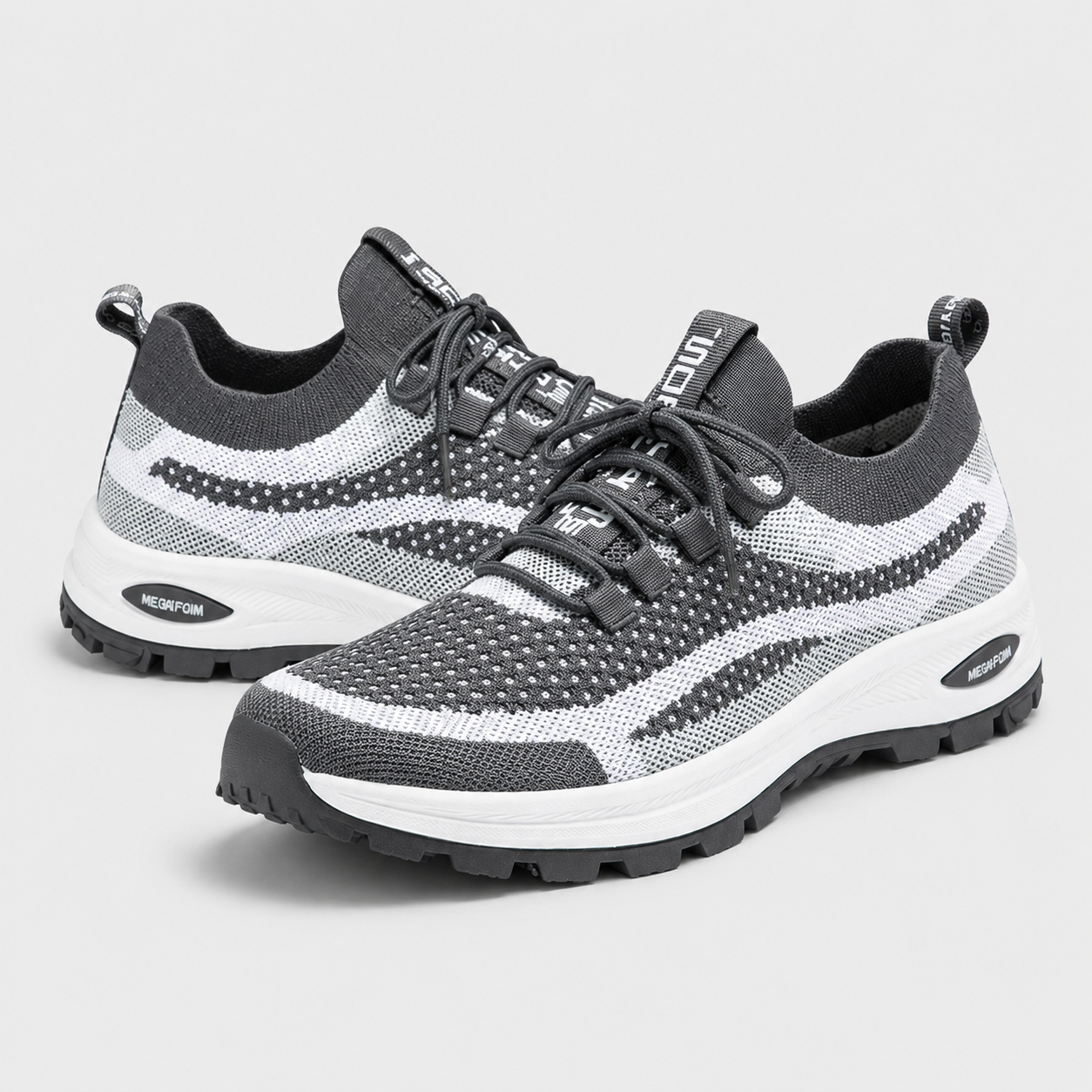 Slip-On Walking Shoes - Breathable Knit Cushioned Running Sneakers with Arch Support - Luxxella