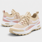 Slip-On Walking Shoes - Breathable Knit Cushioned Running Sneakers with Arch Support - Luxxella
