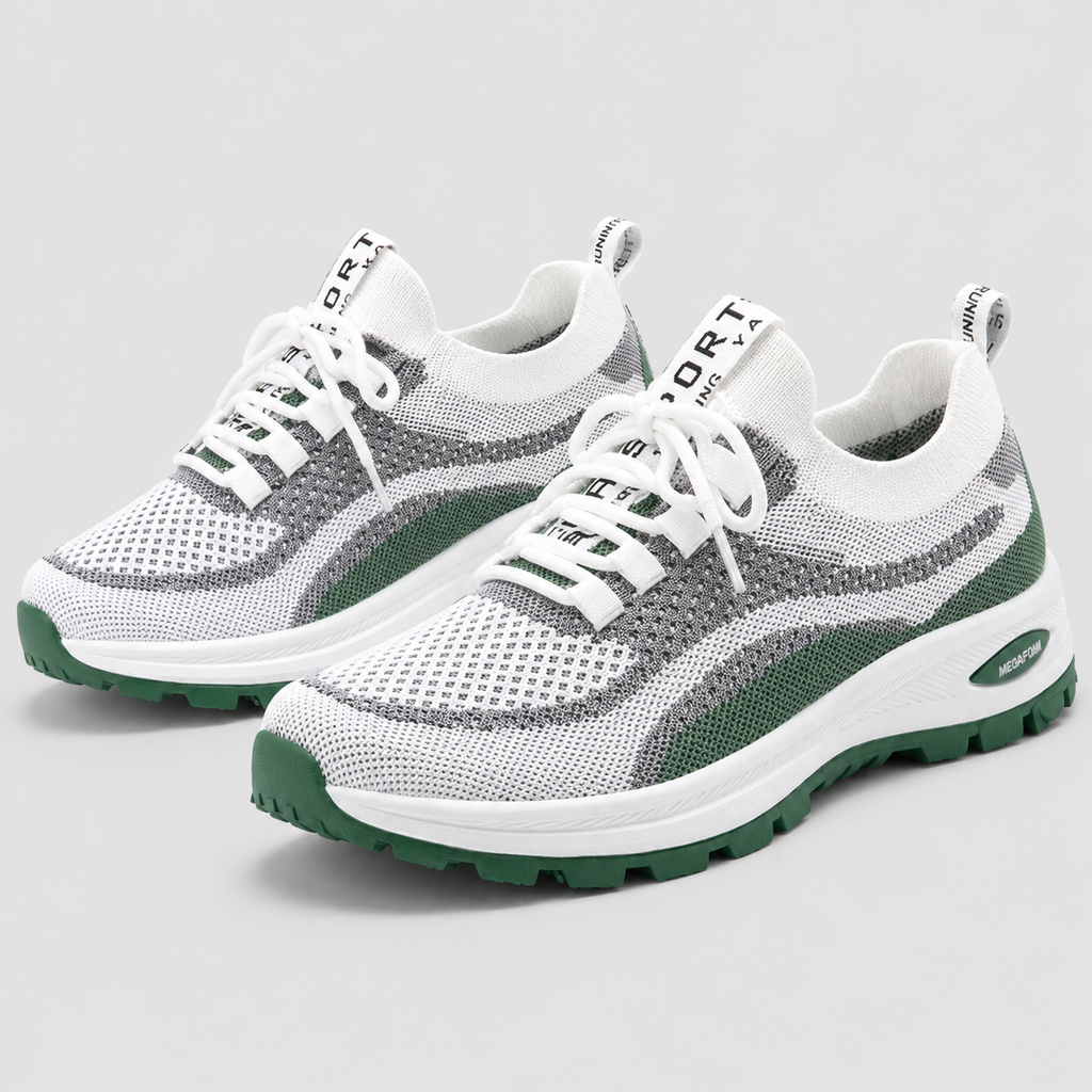 Slip-On Walking Shoes - Breathable Knit Cushioned Running Sneakers with Arch Support - Luxxella