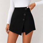 High Waisted Asymmetrical Wrap Skort Mini Skirt Shorts - Luxxella