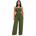 Strapless Jumpsuit – One‑Piece Romper with Pockets - Luxxella