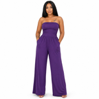 Strapless Jumpsuit – One‑Piece Romper with Pockets - Luxxella