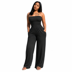 Strapless Jumpsuit – One‑Piece Romper with Pockets - Luxxella