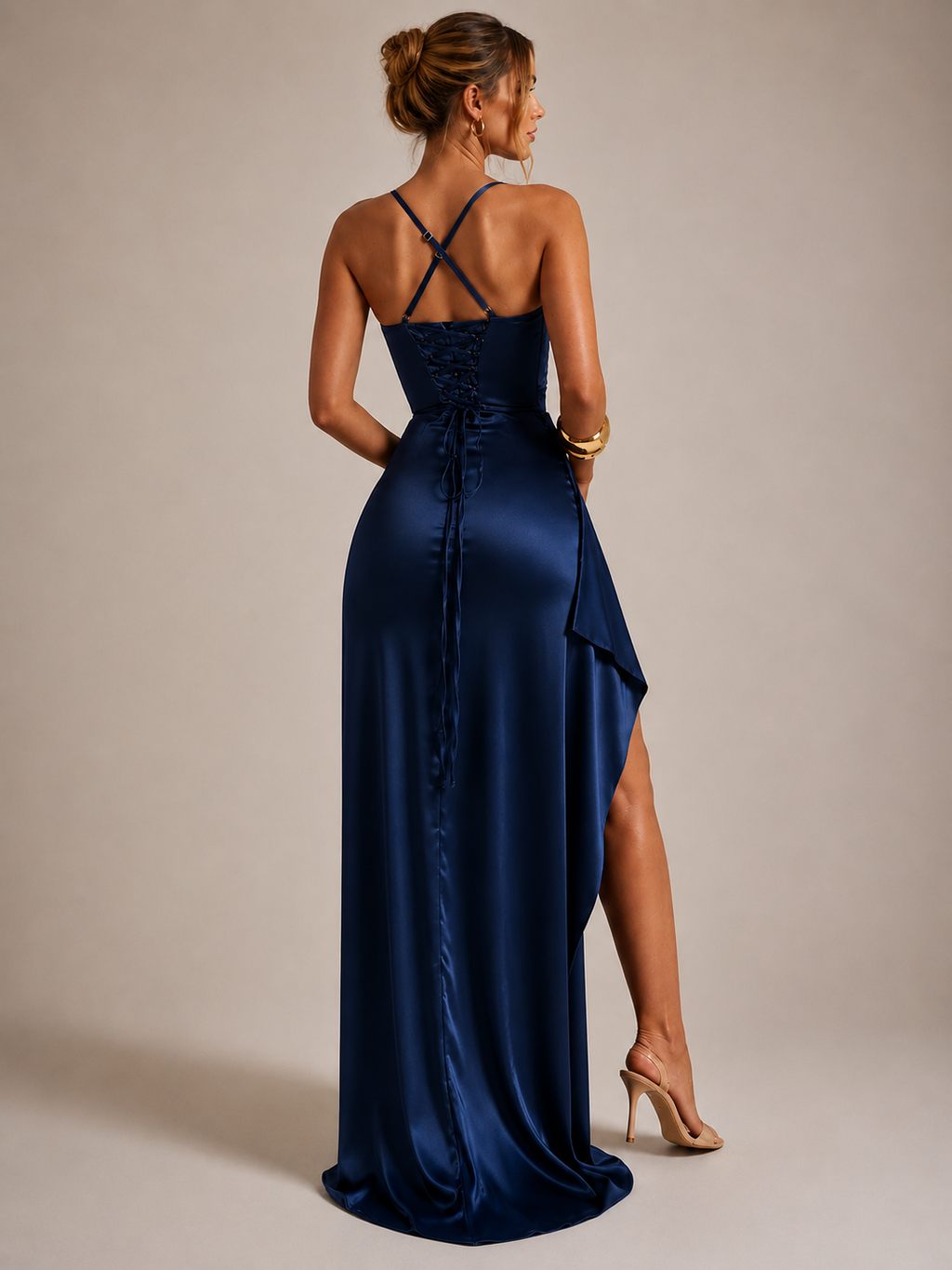 Lara Maxi Dress – Elegant Backless Slit Dress for Weddings, Galas & Date Nights - Luxxella