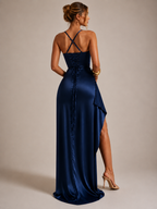 Lara Maxi Dress – Elegant Backless Slit Dress for Weddings, Galas & Date Nights - Luxxella
