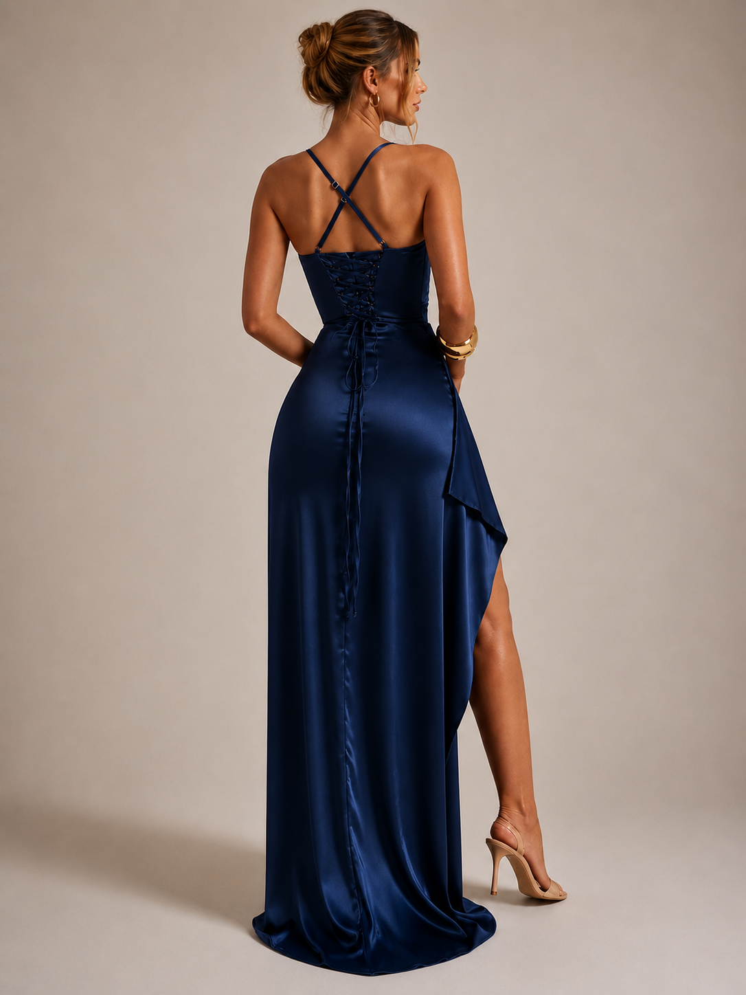 Lara Maxi Dress – Elegant Backless Slit Dress for Weddings, Galas & Date Nights - Luxxella