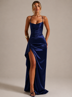 Lara Maxi Dress – Elegant Backless Slit Dress for Weddings, Galas & Date Nights - Luxxella