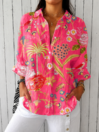 Casual Summer Shirt with 3D Print Design - Luxxella
