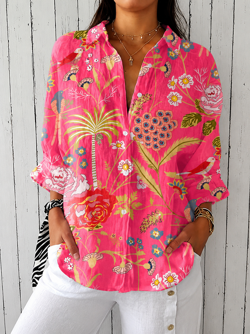 Casual Summer Shirt with 3D Print Design - Luxxella