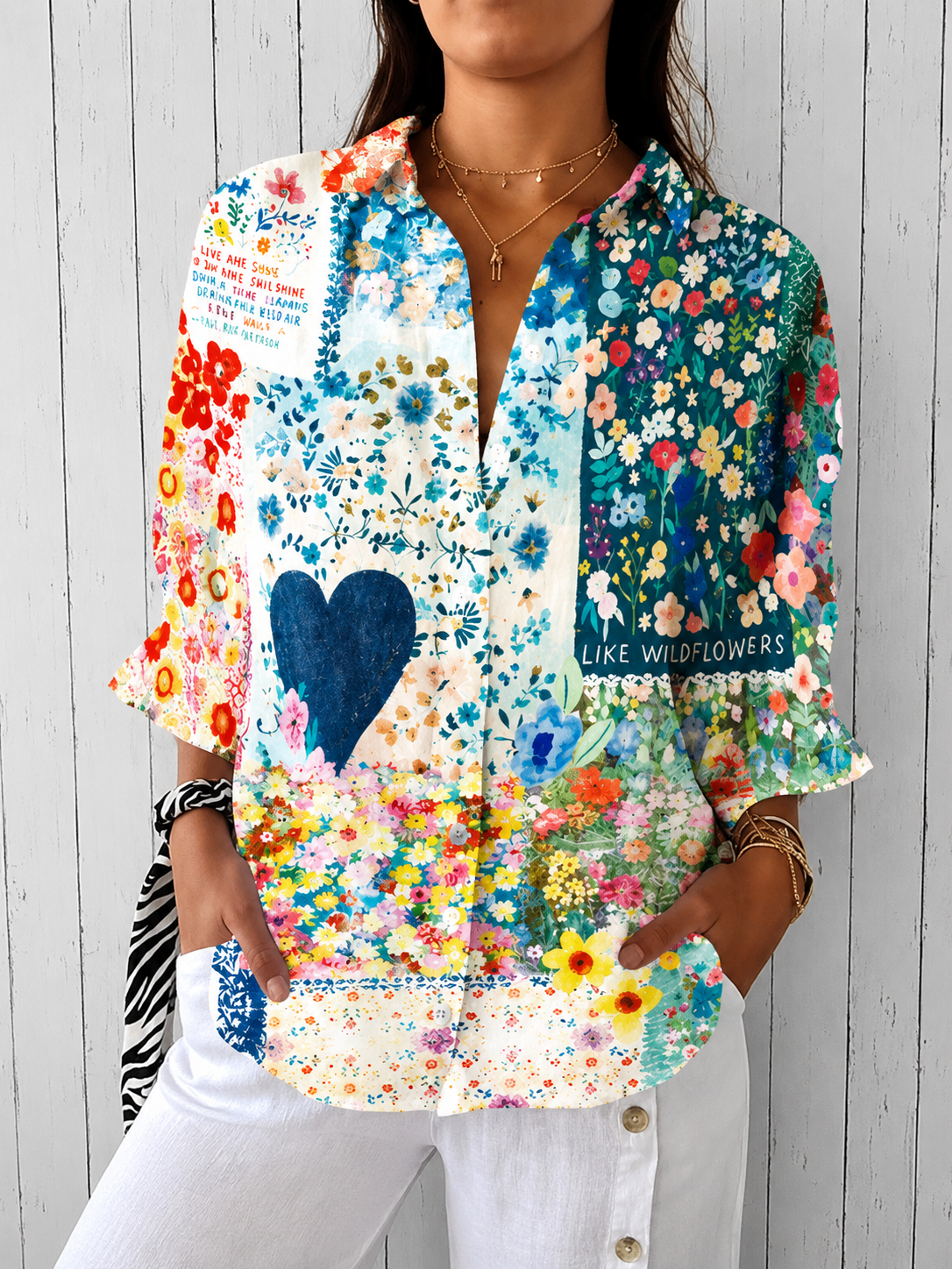 Casual Summer Shirt with 3D Print Design - Luxxella