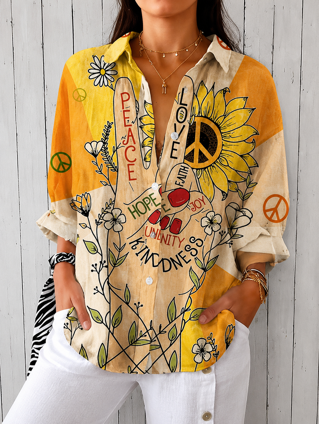 Casual Summer Shirt with 3D Print Design - Luxxella