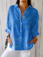 Casual Summer Shirt with 3D Print Design - Luxxella