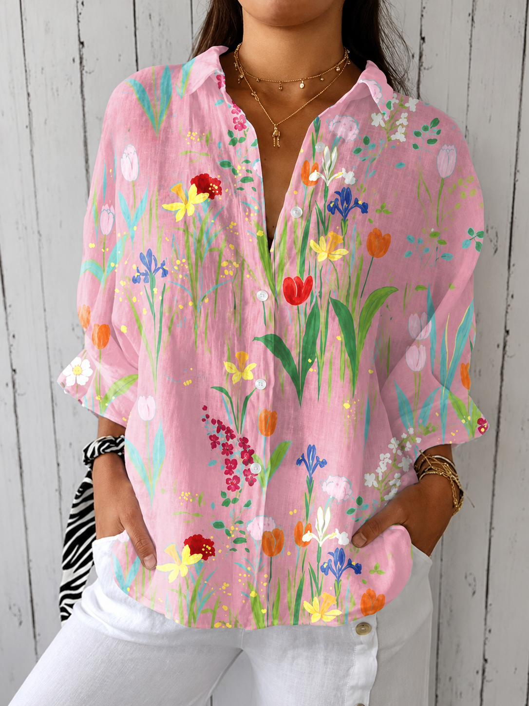 Casual Summer Shirt with 3D Print Design - Luxxella